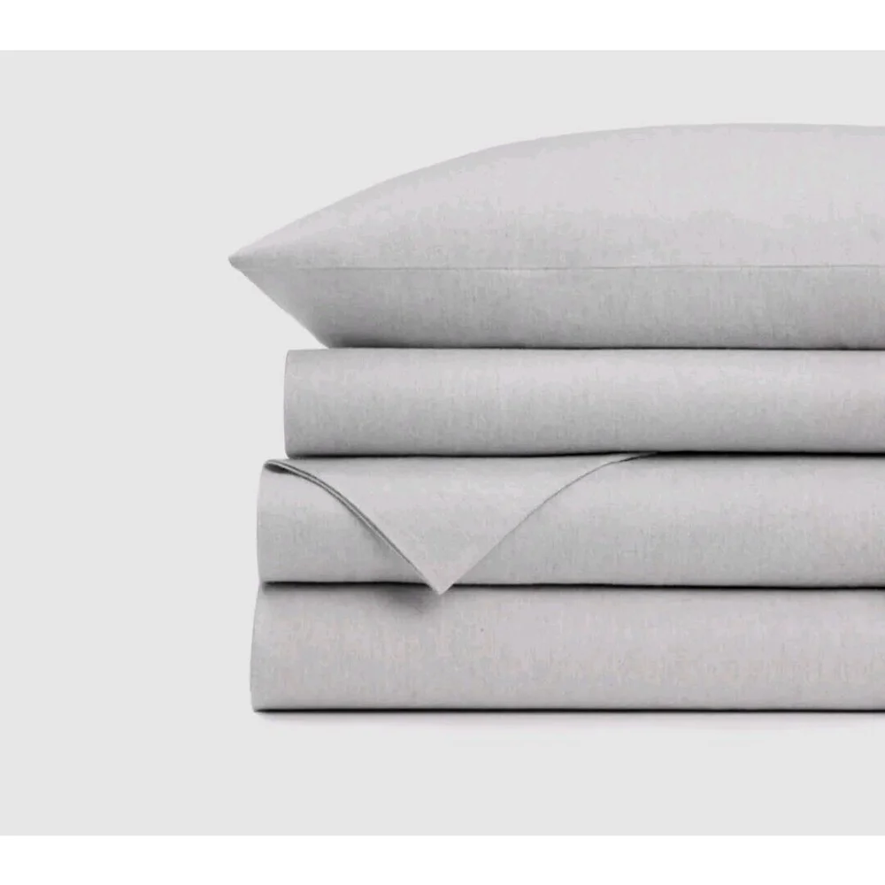 Queen Flannel Sheets Set Gray Deep pocket sheets Cotton flannel standard textile - Picture 7 of 8
